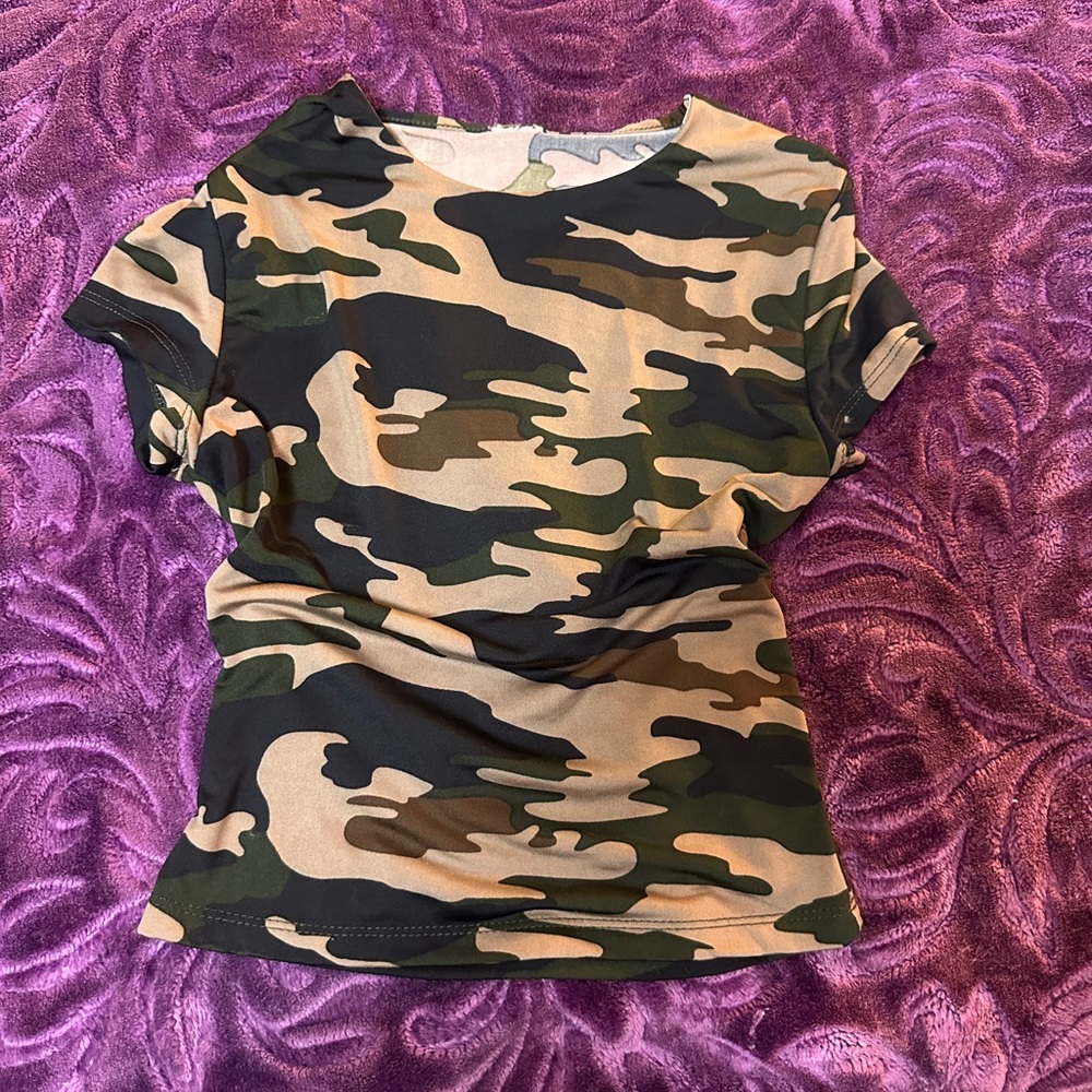 Camouflage Short Sleeve Top